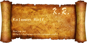 Kelemen Rolf névjegykártya